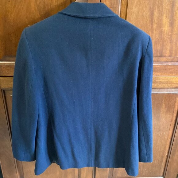 Talbots Women's Blazer Jacket Large Navy Blue Wool Blend Three Button Workwear - Picture 15 of 15